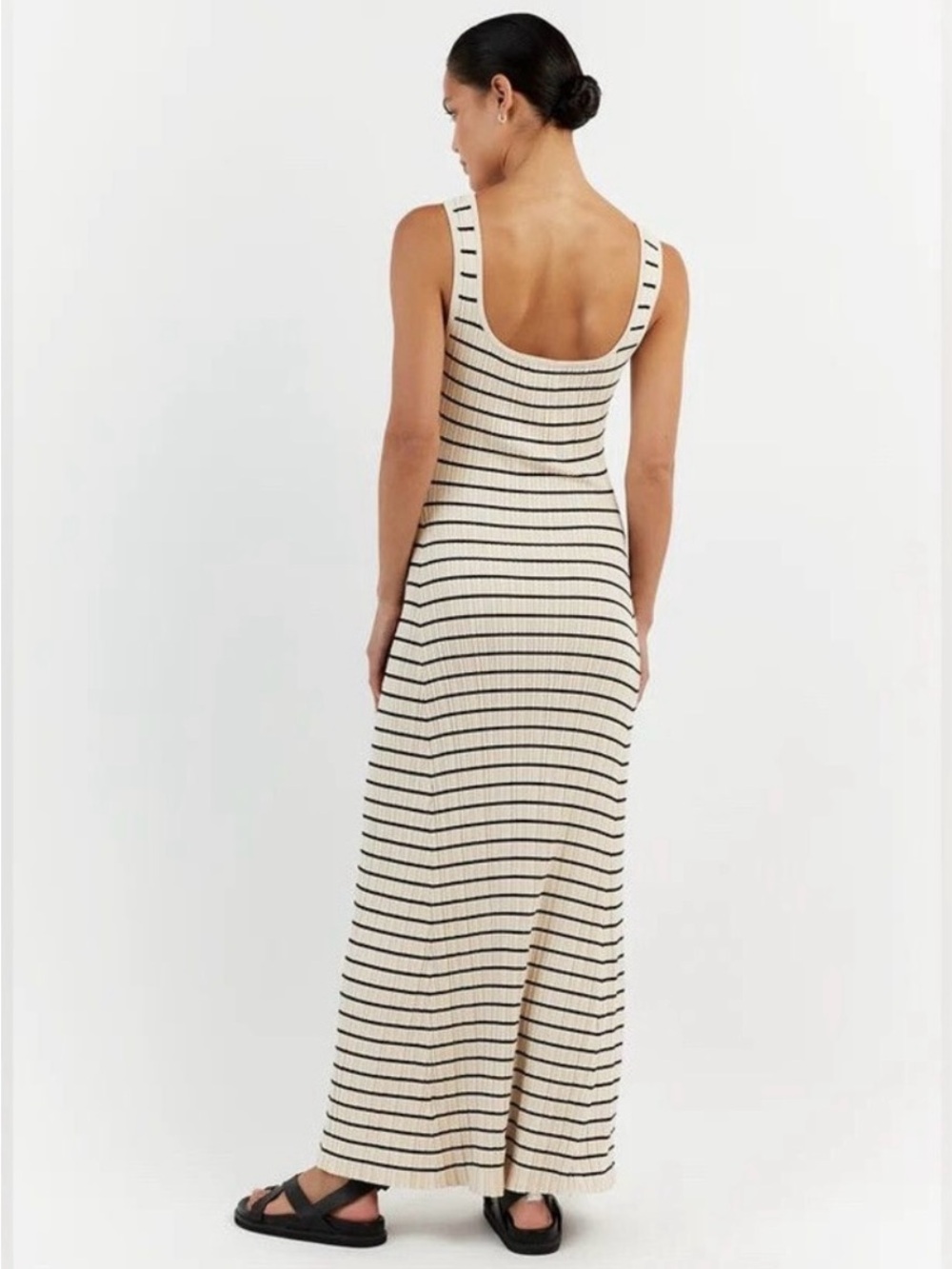 DISSH Billie Butter Stripe Ribbed Knit Maxi Dress Size L - Picture 5 of 16
